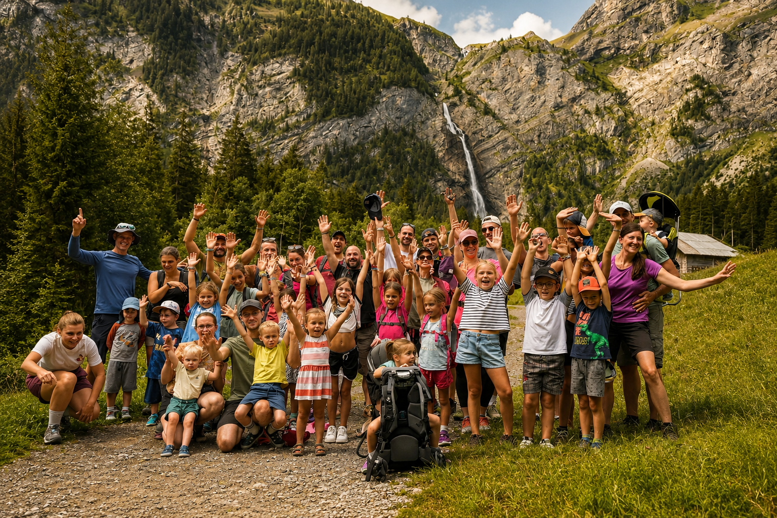 Famille en montagne